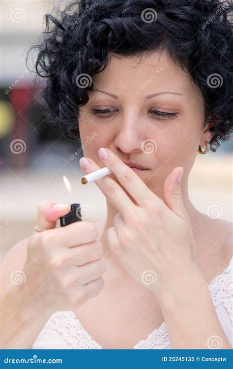 Smoking Girl Stock Image Image Of Smoke Closeup Finger 25245135