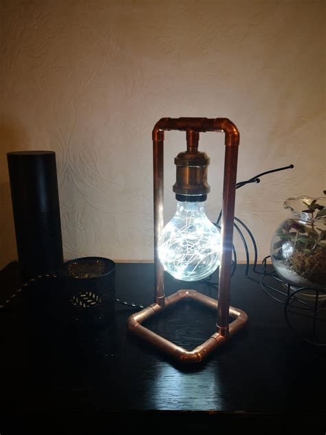 Stunning Copper Pipe Lamp Frame With Centre Light Copper Lamps