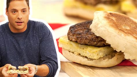 Full Segment Jeff Mauro Makes A Sausage Egg Mcmuffin The Kitchen