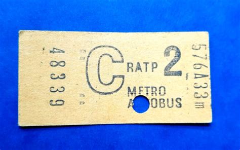 TICKET Métro Autobus RATP série C 2 classe PARIS 1973 eBay