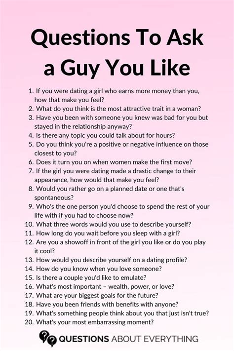 160 Interesting Questions To Ask A Guy You Like To Get To Know Him