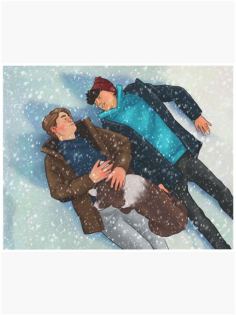 Nick And Charlie Heartstopper Snow Day Drawing Art Print For Sale