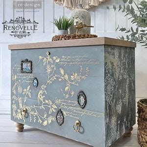 Kacha Bird Song Rub On Transfers For Furniture Redesign With Prima Gold