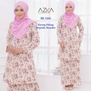 KURUNG PAHANG ENGLISH COTTON BERPOKET V18 By AZKA Baju Kurung Berpesak