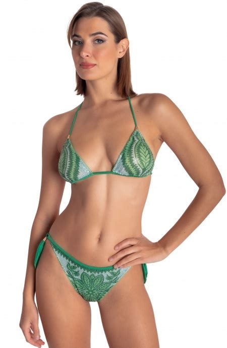 BIKINI TRIANGOLO IMBOTTITO STAMPA PAILLETTES BEAUTIFUL TREE PIN UP