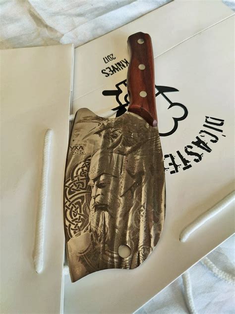 wield  legends cleaver knife viking fighter engraved  dicasteel