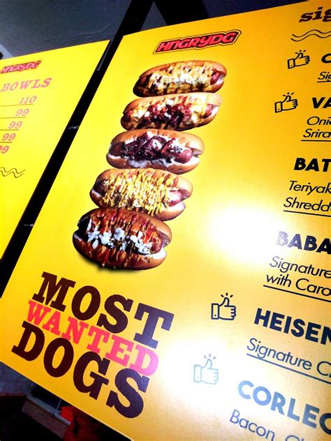 Menu at Hungry Dog, Cebu City