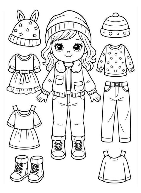Desenhos De Paper Doll Para Imprimir E Colorir