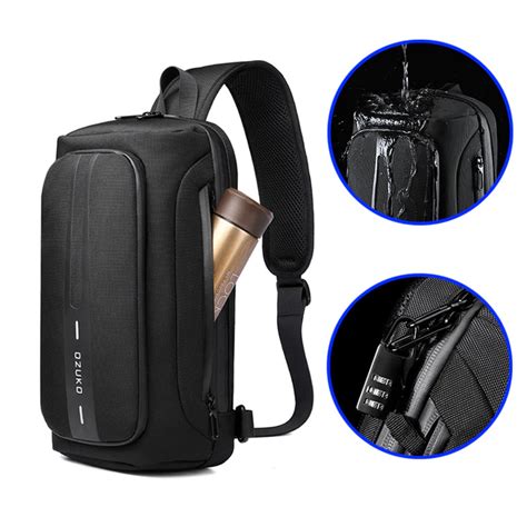 Anti-theft Mens Travel Sling Bags with USB Port | Waterproof crossbody ...