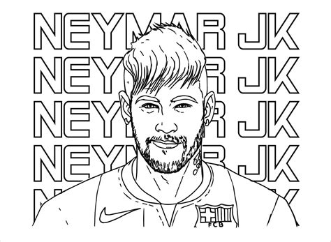 Desenhos De Jogador De Futebol Brasileiro Neymar Para Colorir E