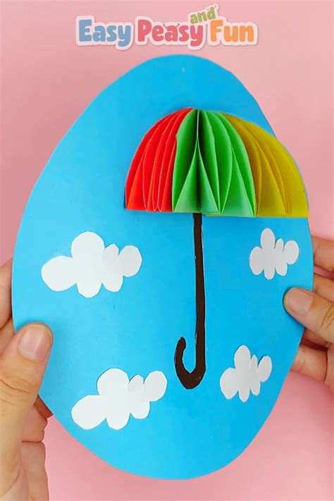 rainy day paper umbrella craft easy peasy  fun