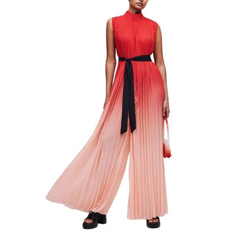 Shop Karl Lagerfeld Pleated Ombre Jumpsuit Online In Lebanon