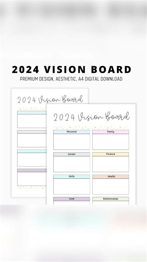 Printable Vision Board Vision Board Template Dream Life Planner