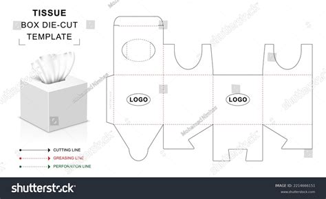 Square Tissue Box Die Cut Template Stock Vector Royalty Free