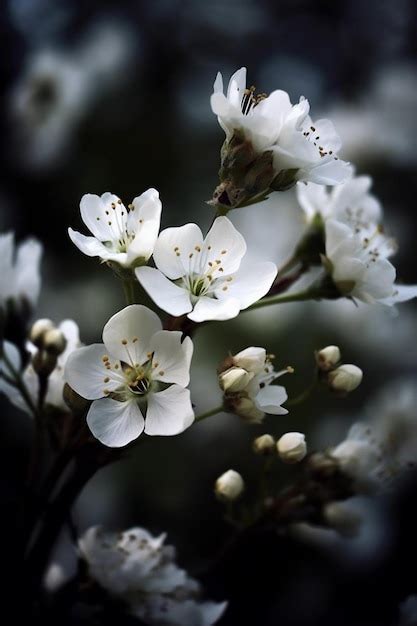 Un Rbol Con Flores Blancas En Primavera Foto Premium