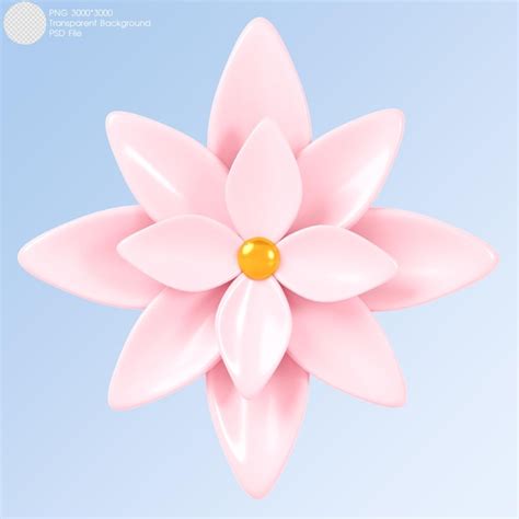 Premium Psd 3d Rendering Pink Flower Isolated On Background