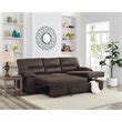 Ashton Saddle Brown Microfiber Reversible Sleeper Sectional Sofa