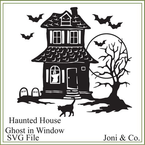 Halloween House Svg File Haunted House Vinyl Cutting Etsy