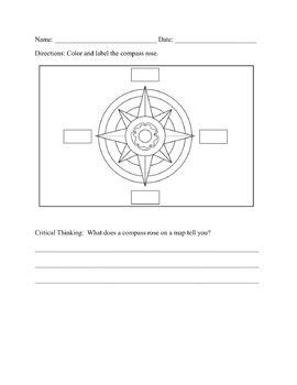 Compass Rose Worksheet | Compass rose, Compass, Worksheets