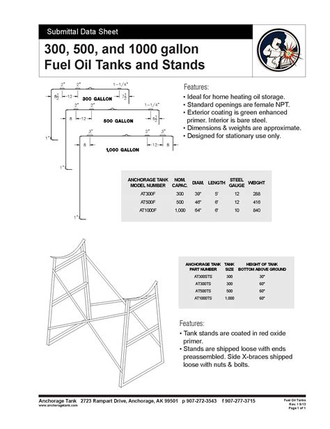 500 Gallon Oil Tank Chart - Ponasa