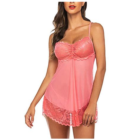 Women Lingerie Sexy Women Lingerie Babydoll Lace Nightgown Mesh Chemise Boudoir Nighty Teddy