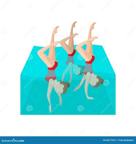 Synchronized Swimmers Cartoon Icon | CartoonDealer.com #66277437