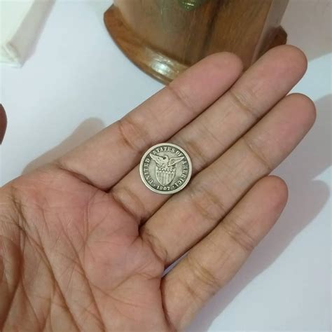 USA Philippine Old Coin Ten Centavos Silver 1907 Collectible Silver