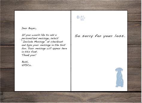 Sympathy Card: Loss of Dog - Etsy