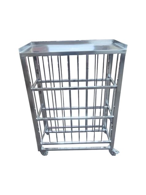 Rectangular Free Standing Unit Stainless Steel Plate Rack Shelves