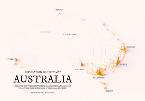 Densidad de población de Australia 2022 Mapas Milhaud