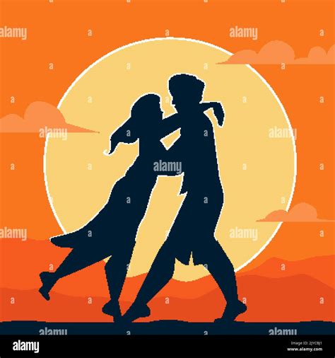 Couple Sunset Vector Stock Vector Image Art Alamy