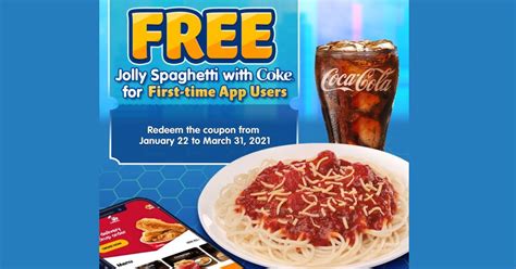 Jollibee Free Jolly Spaghetti With Coke Promo Manila On Sale