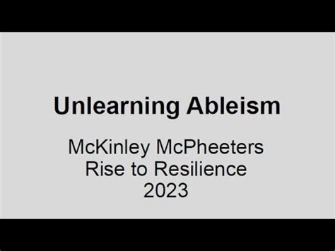 Unlearning Ableism Youtube