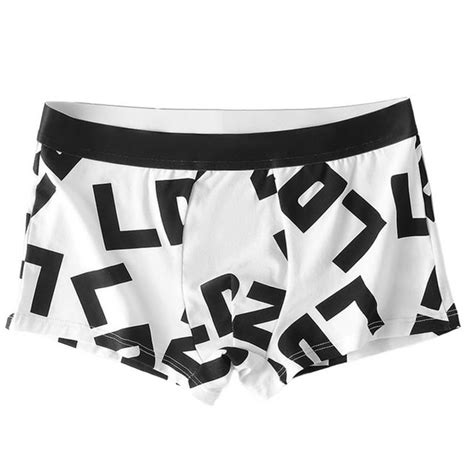 Buyisi Mens Boxer Underwear Briefs Shorts Mesh Print Soft Sexy Breathable Underpants White 3xl