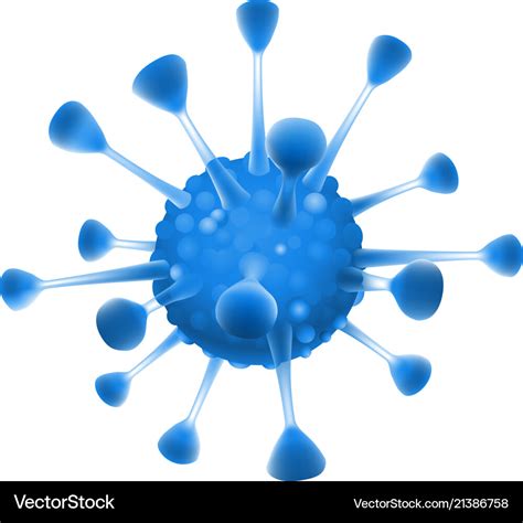 Close Up Virus Macro Germ Cancer Or Flu Molecule Vector Image