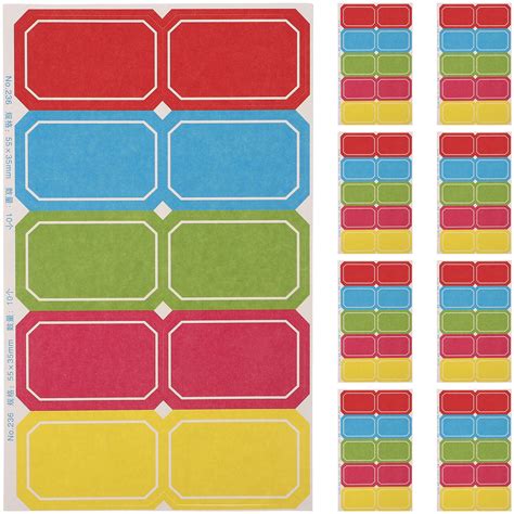 Name Tag Stickers, 10 Sheets Blank Name Labels Portable Name Stickers ...