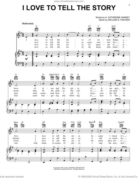 I Love To Tell The Story Sheet Music For Voice Piano Or Guitar