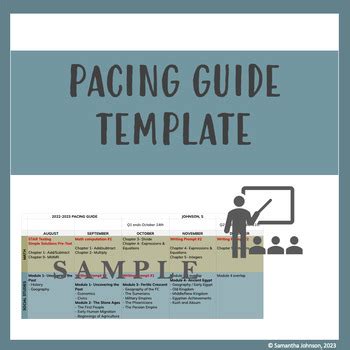 PACING GUIDE TEMPLATE By Samantha Johnson TPT