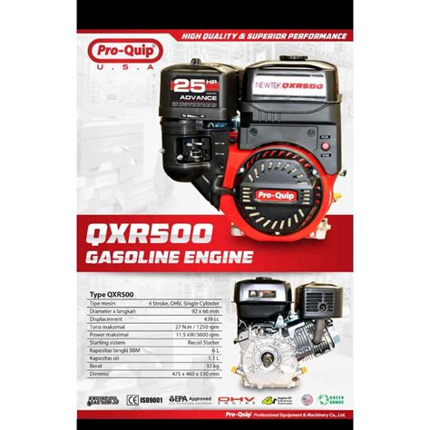 Jual Mesin Bensin Proquip Qxr Qxr Hp Pk Elektrik Starter