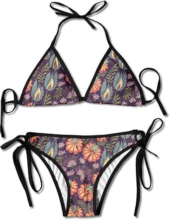 Traje de baño para Mujer Decorativo del Bikini del Top del triángulo del Estampado Floral Que