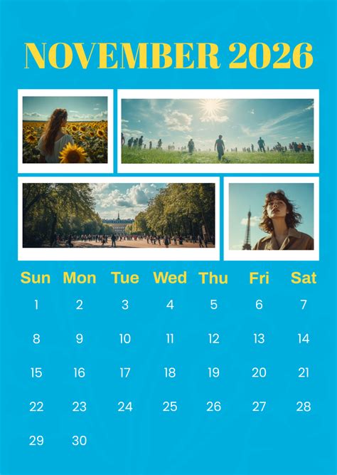 Free Photo Planner Calendar Template to Edit Online