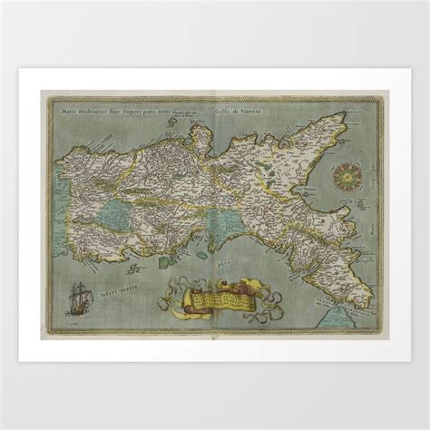 Vintage Map of The Kingdom of Naples (1608) Art Print by BravuraMedia ...