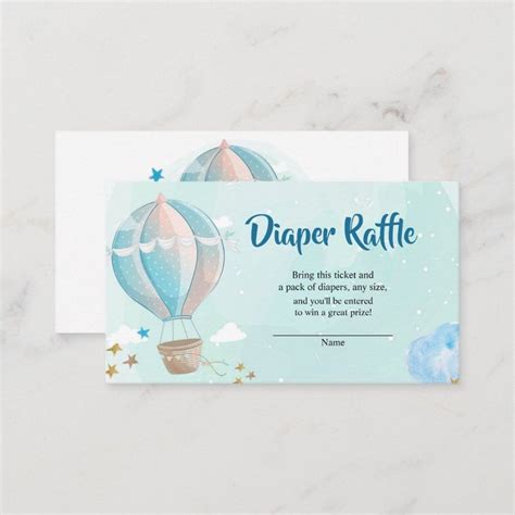 Hot Air Balloon Baby Shower Diaper Raffle Enclosure Card Zazzle