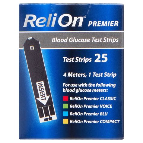 ReliOn Premier Blood Glucose Test Strips, 25 Count - Walmart.com