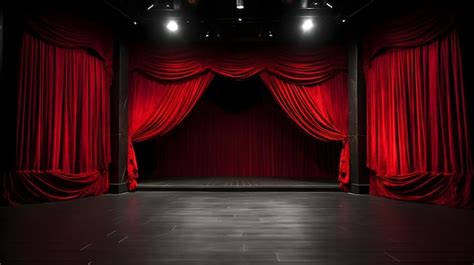 Premium AI Image | A stage with red curtains and a stage with a stage ...