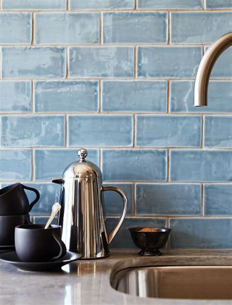 Image Result For Rustic Blue Brick Tile Shower Backsplash Azul Kitchen