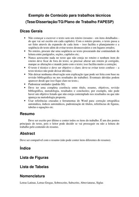 PDF Exemplo de Conteúdo para trabalhos técnicos Tese Não