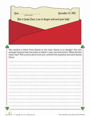 Santa Writing Prompt Worksheet Education