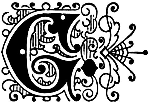 G Ornate Initial Clipart Etc