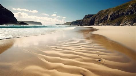 Premium AI Image | The beach at the head of the bay